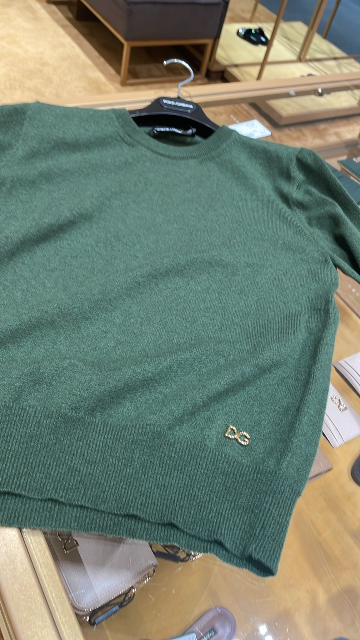 Crew-neck sweater in cashmere with DG logo