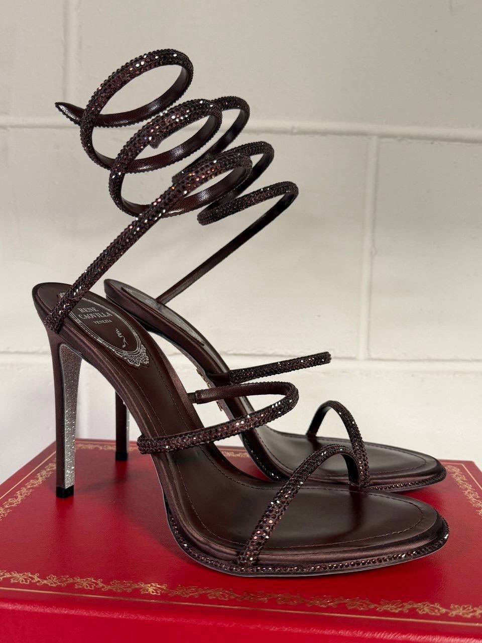 Cleo Crystal-Embellished Satin Sandals
