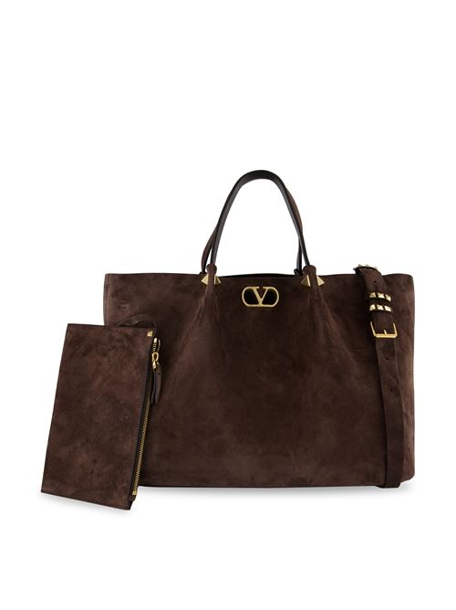 Large Shopping Bag in Soft Suede