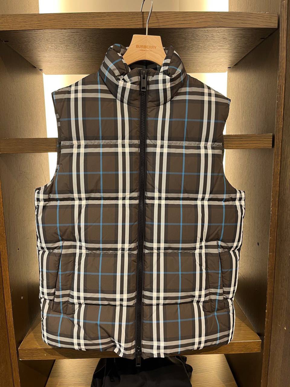 Check Quilted Down Vest