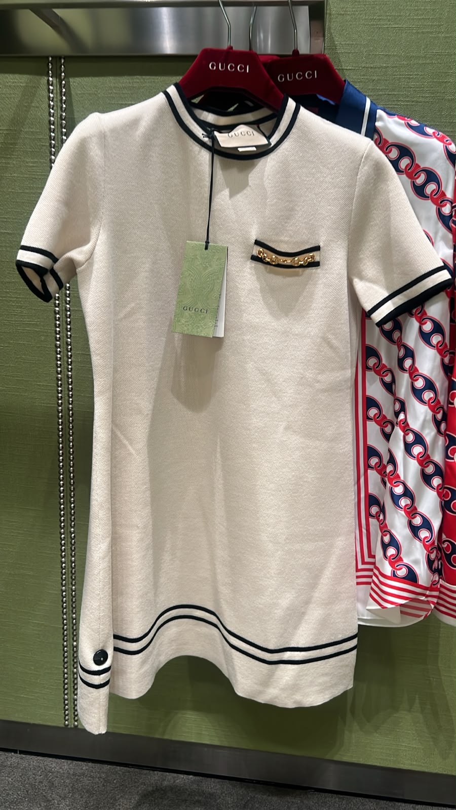 Cotton knit dress with Horsebit