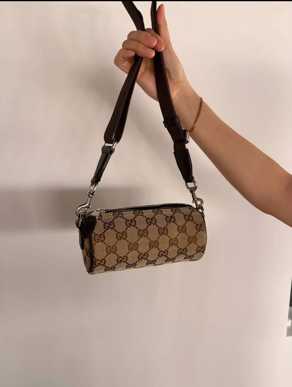 GG Canvas Barrel Bag