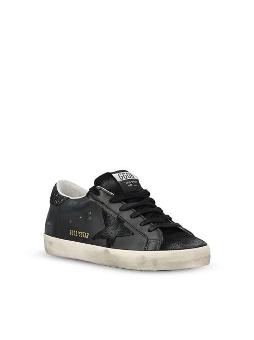 Ball Star Sneakers in White Leather with Gold Star