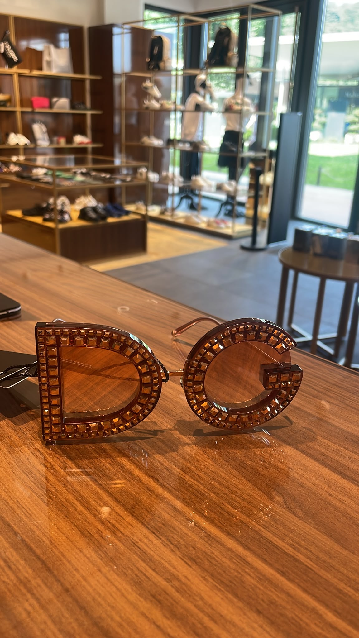 DG Logo Crystal-Embellished Sunglasses