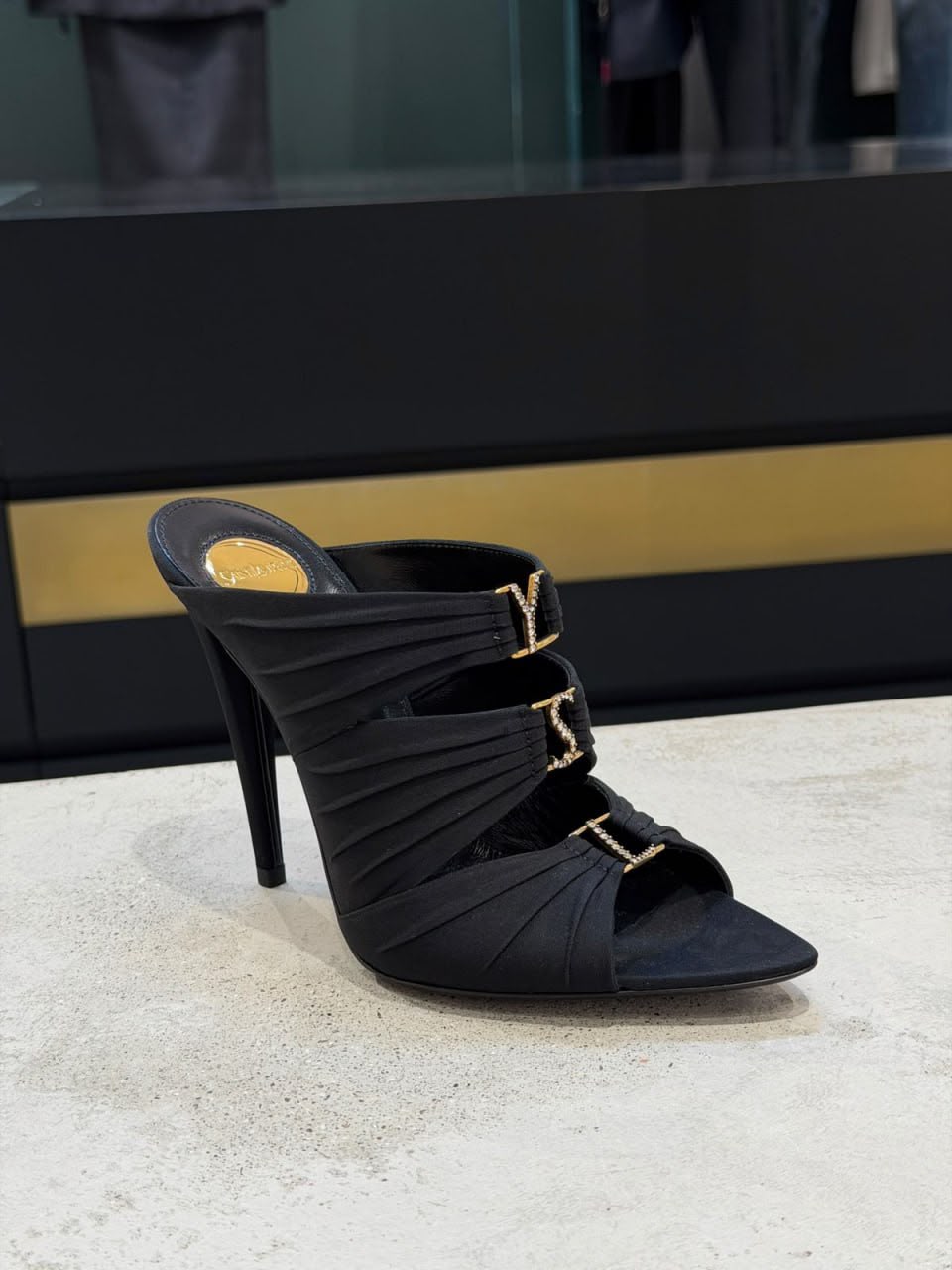 Cassandra Mules in Silk Satin