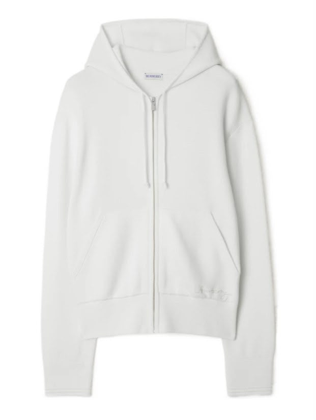 Embroidered Logo Zip-Up Hoodie