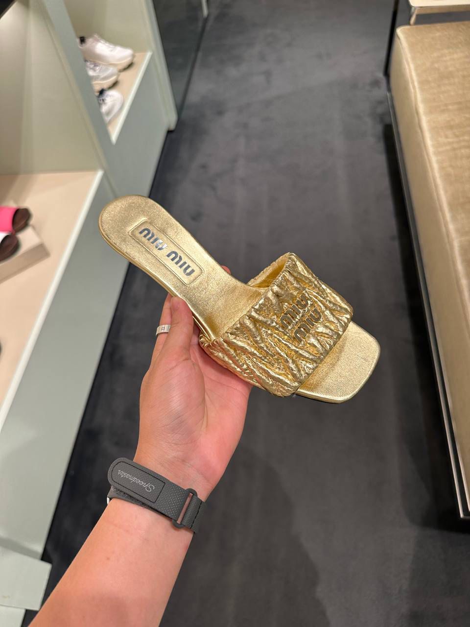 Matelassé Nappa leather slides