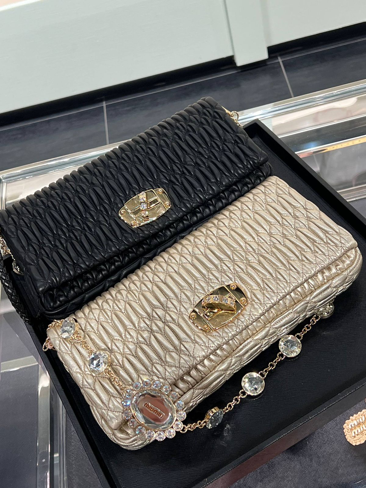 Matelassé Nappa Leather Shoulder Bag