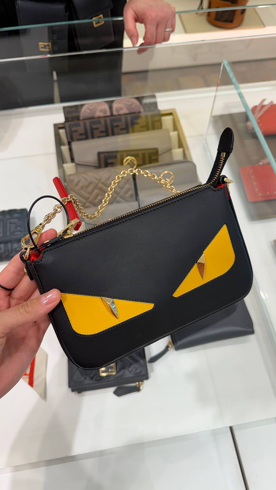 Fendi Baguette Pouch with Bag Bugs Eyes