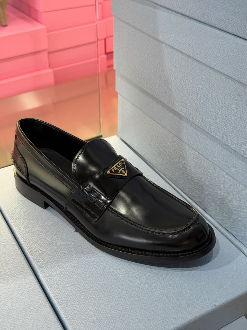 Brushed leather loafers