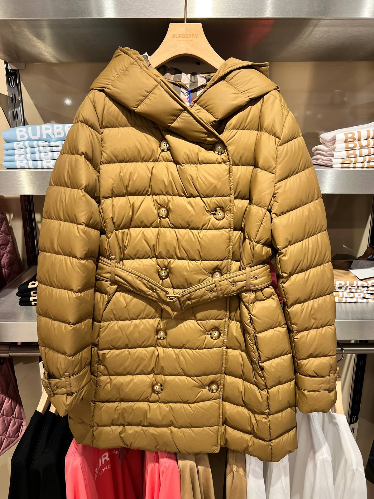 Double-breasted Hooded Puffer Coat