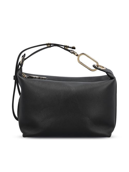 Black Shoulder Bag with Hardware Detail