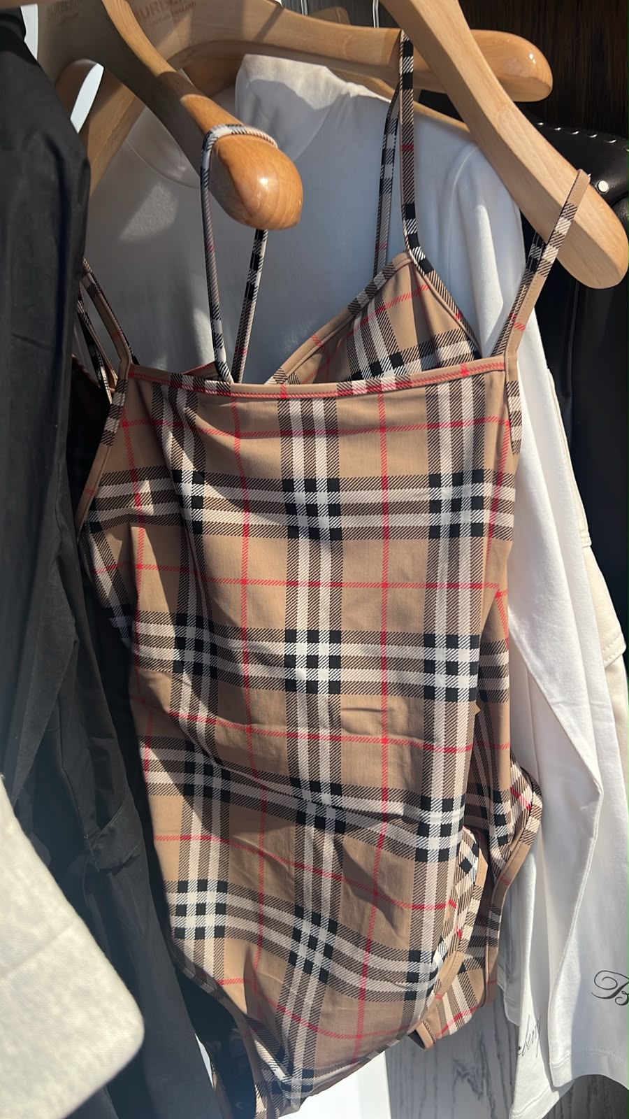Vintage Check Stretch-Jersey Bodysuit
