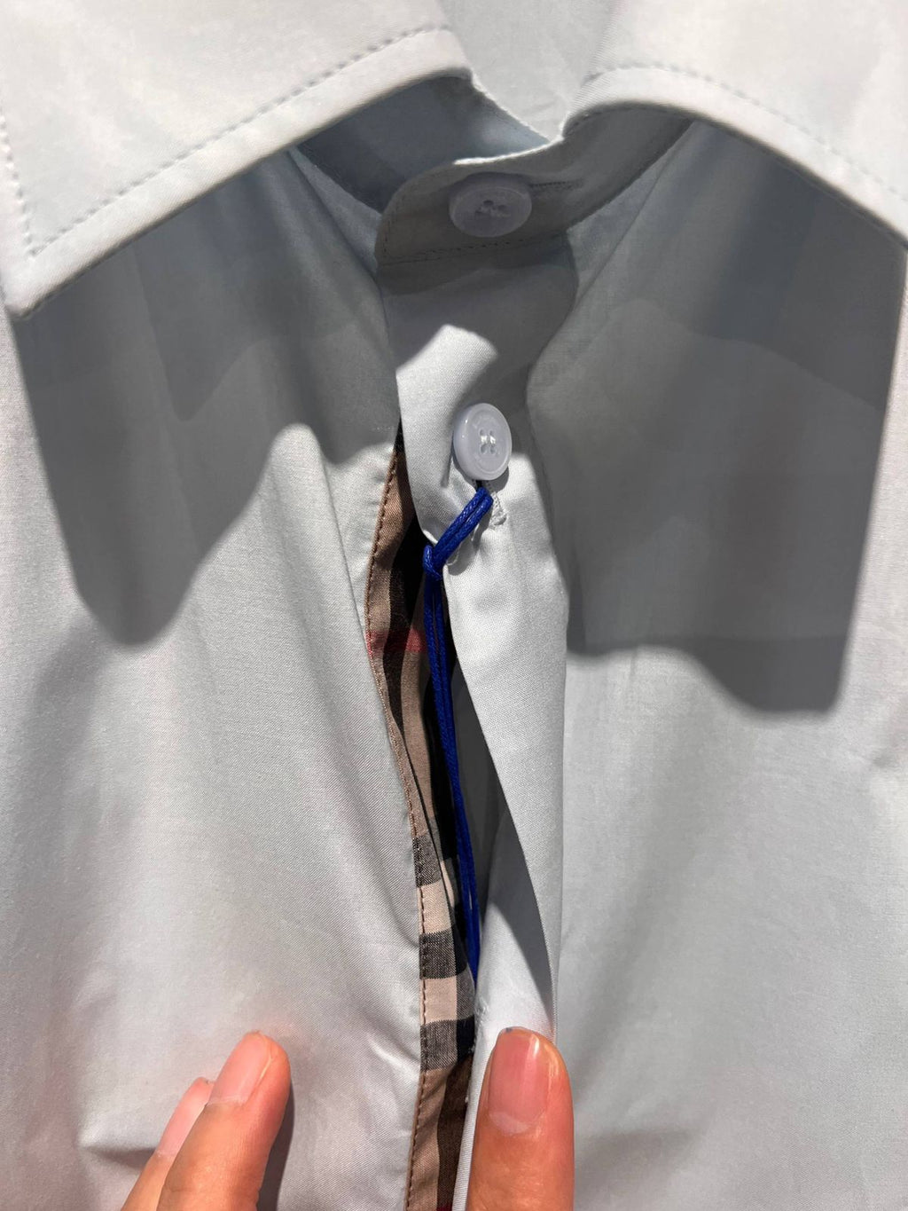 Check-lined Cotton Poplin Shirt