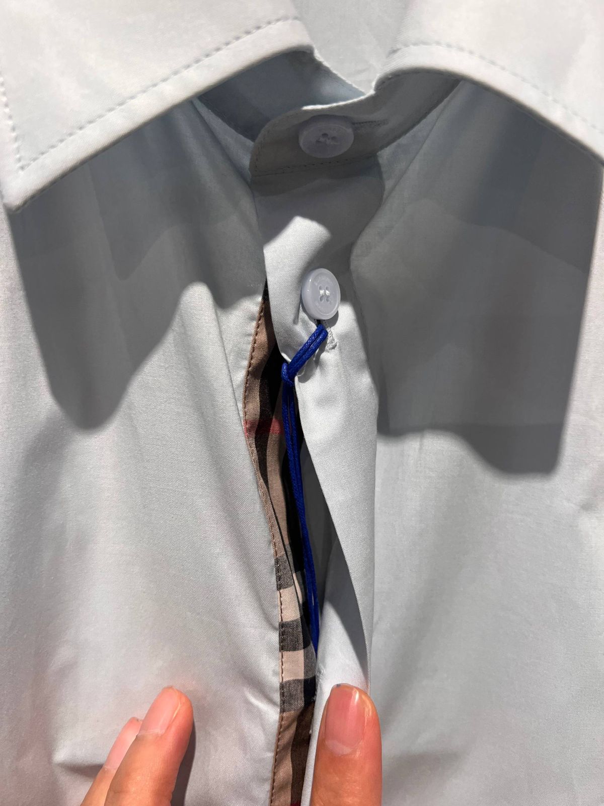 Check-lined Cotton Poplin Shirt