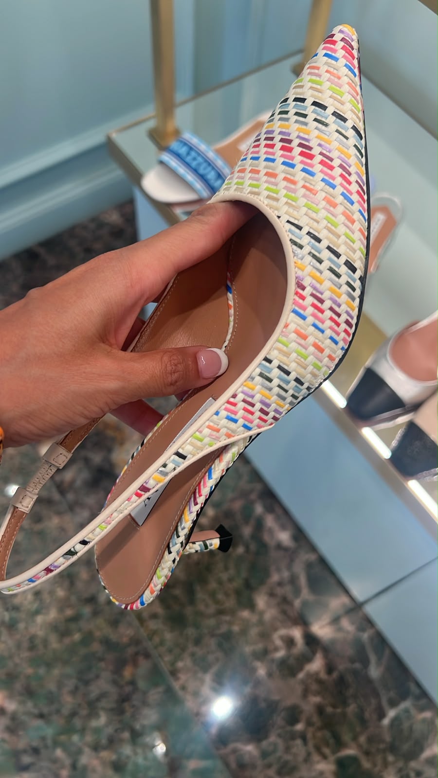 Woven Slingback Pumps