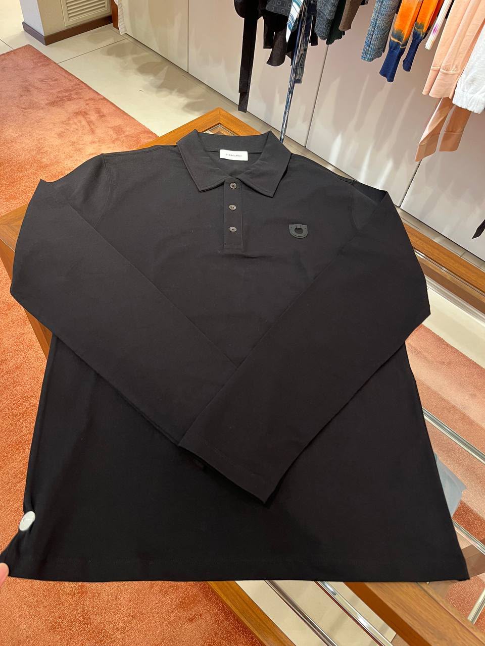 Long-sleeve polo shirt with Gancini logo