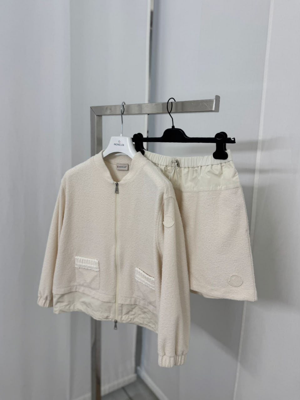 Bouclé Zip-Up Jacket and Matching Skirt Set