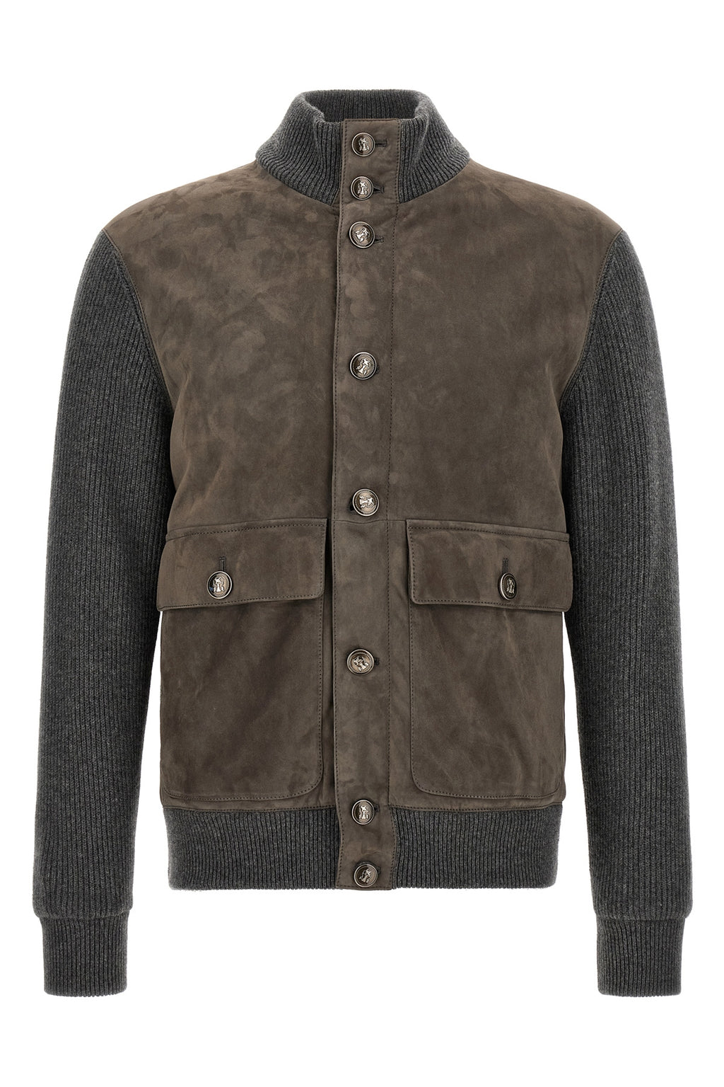 Suede and wool jacket