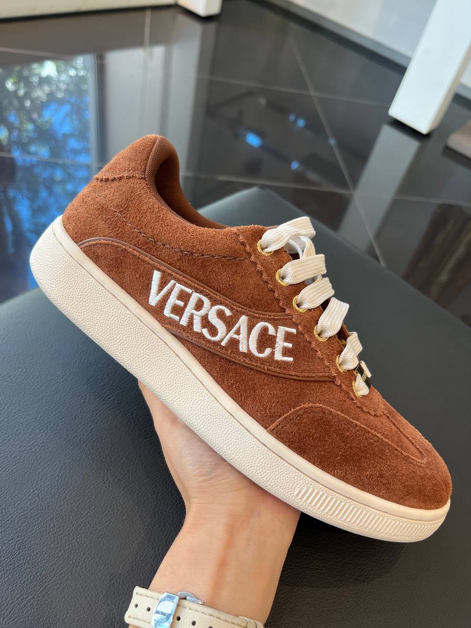 Suede Logo Low-Top Sneakers