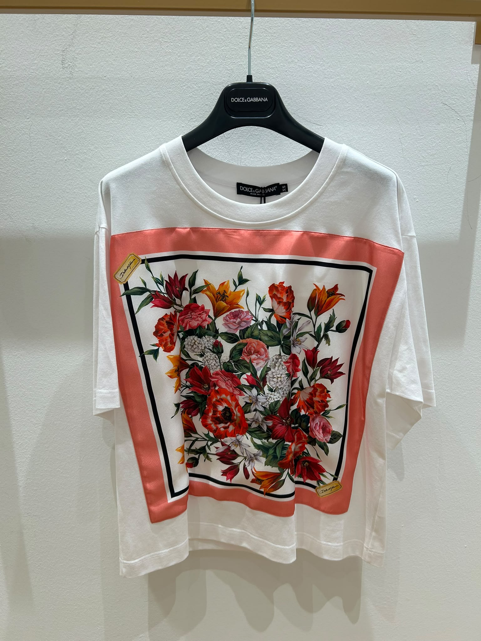 Cotton jersey T-shirt with floral print