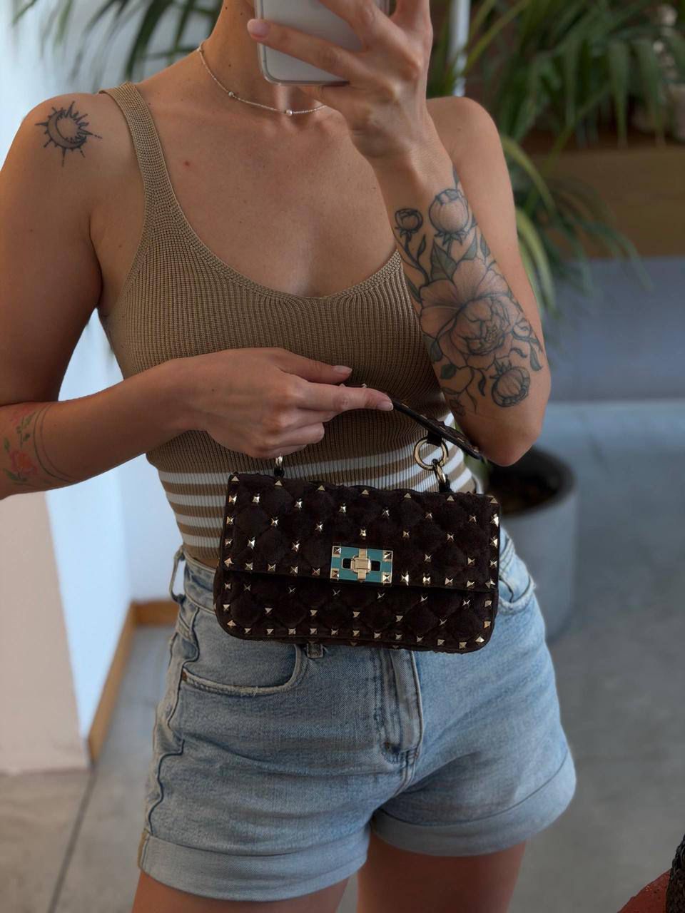 Garavani Rockstud Spike Small Top Handle Bag