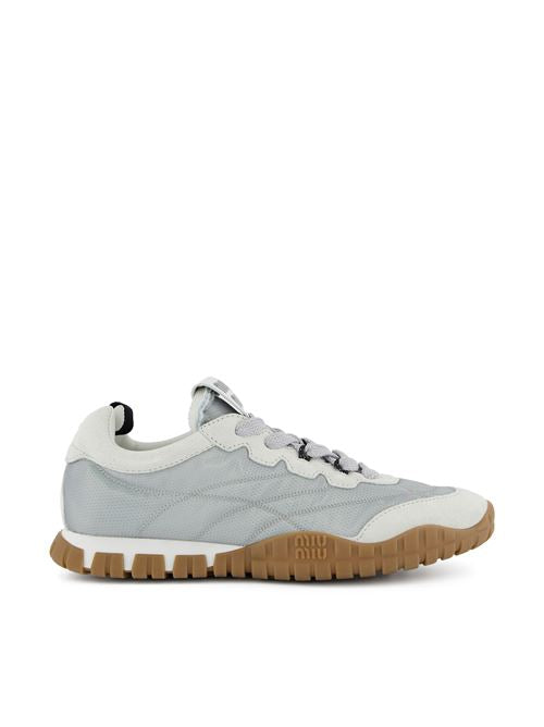 Sneakers Tyre in Tessuto Tecnico e Pelle Scamosciata Alluminio/Bianco