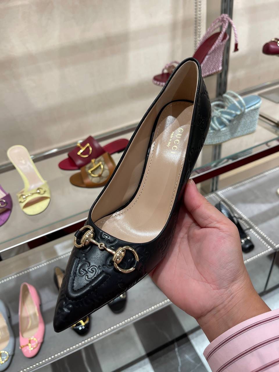 GG Embossed Horsebit Pump