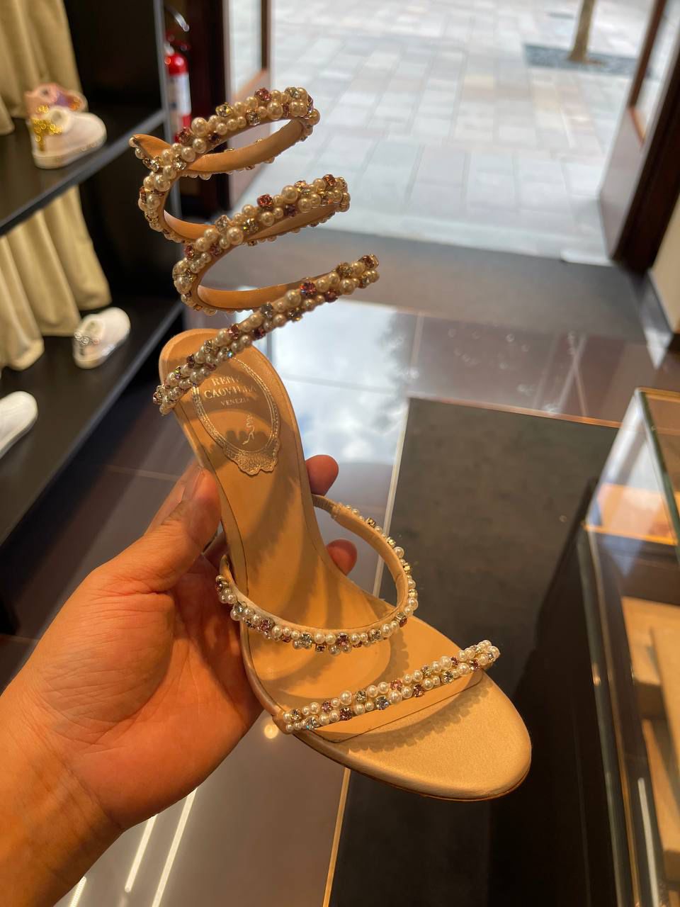 Cleo Embellished Satin Sandals