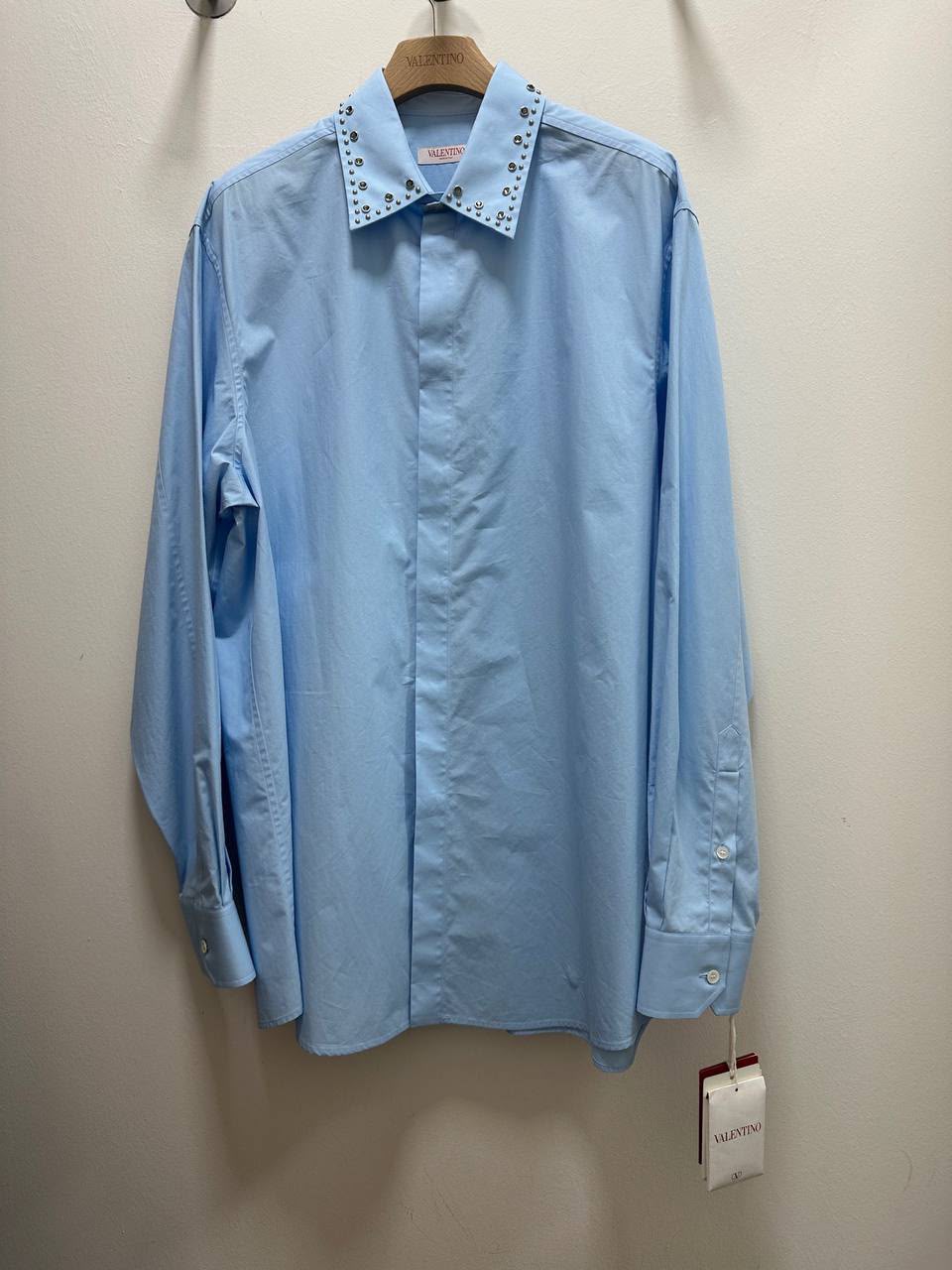Studded Collar Cotton Poplin Shirt