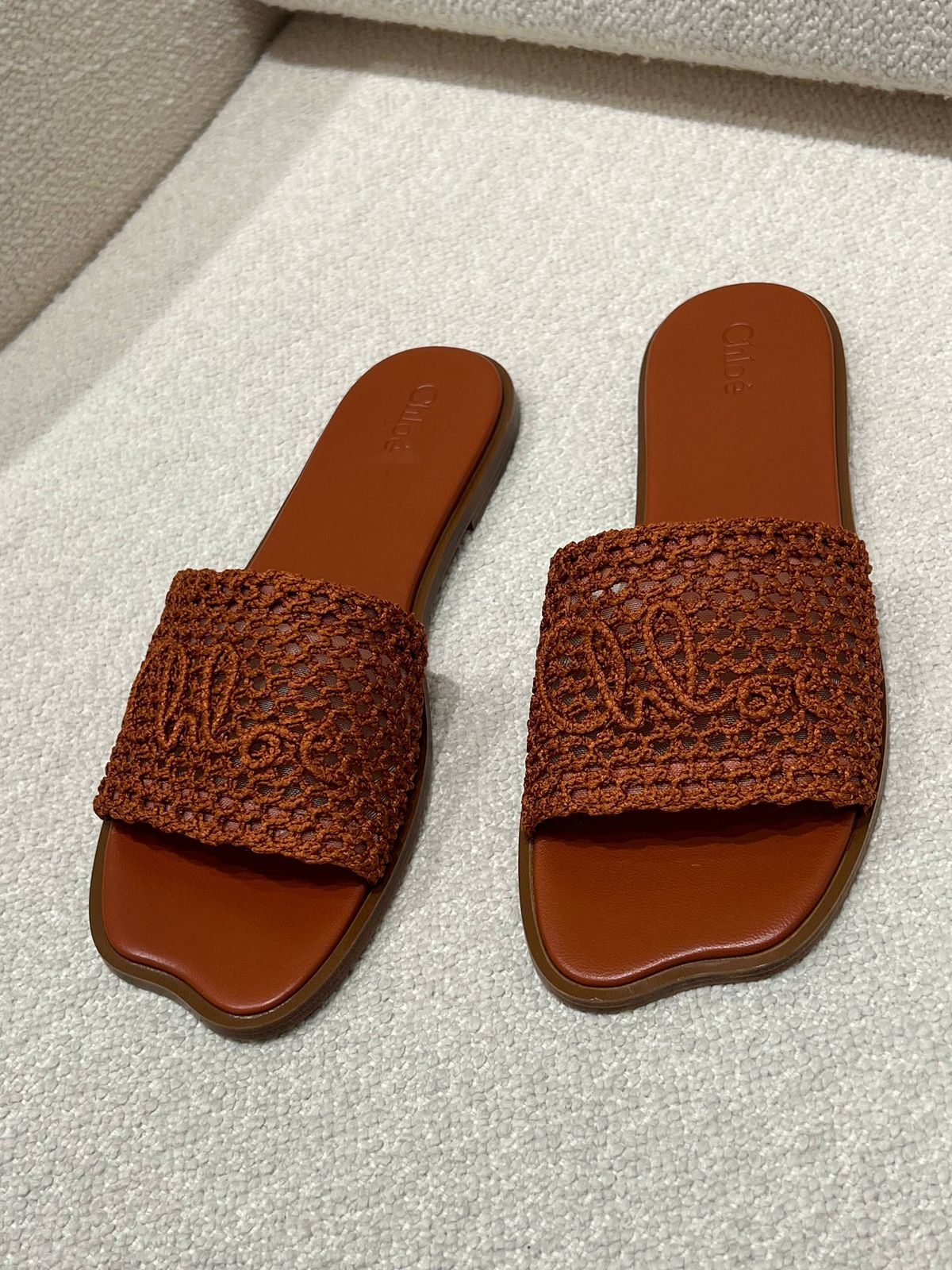 Chloé Woody Crochet Flat Mules