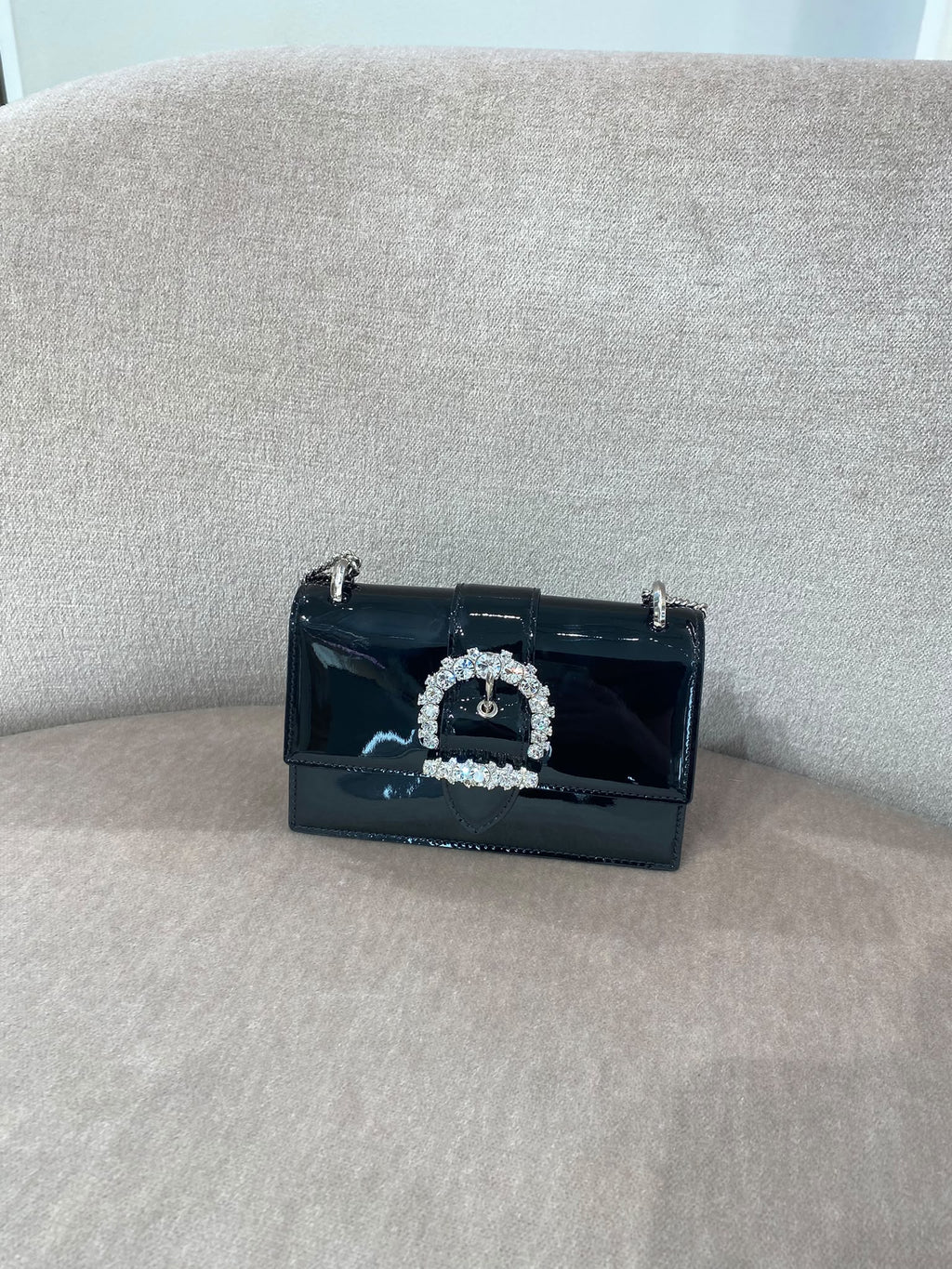Crystal Buckle Shoulder Bag