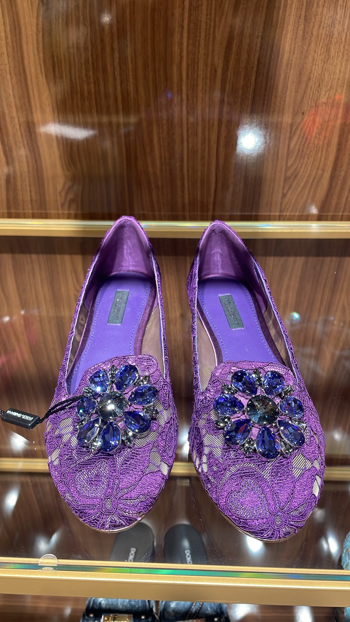 Keira Lace Flats with Crystal Brooch
