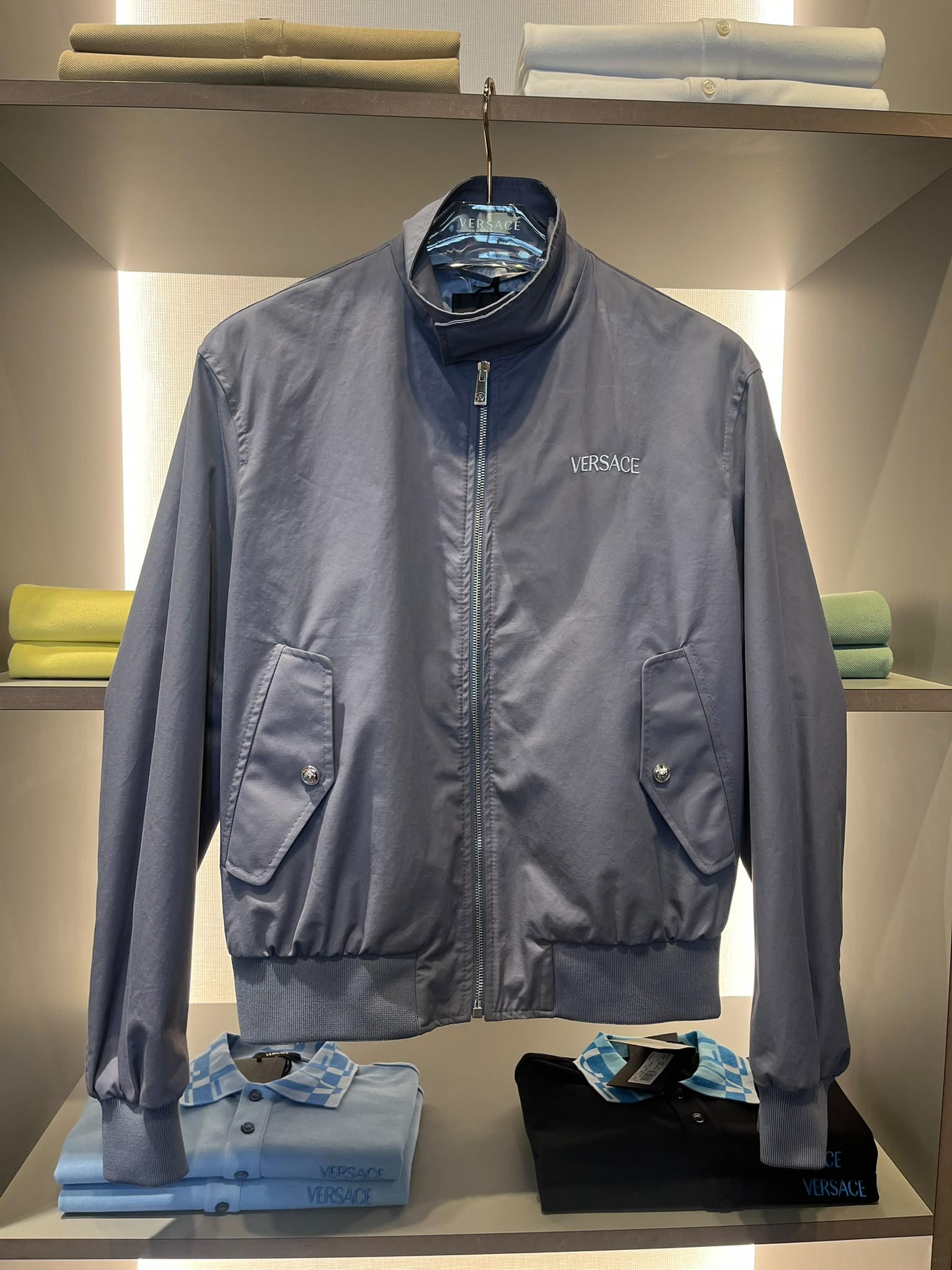 Logo-Embroidered Bomber Jacket