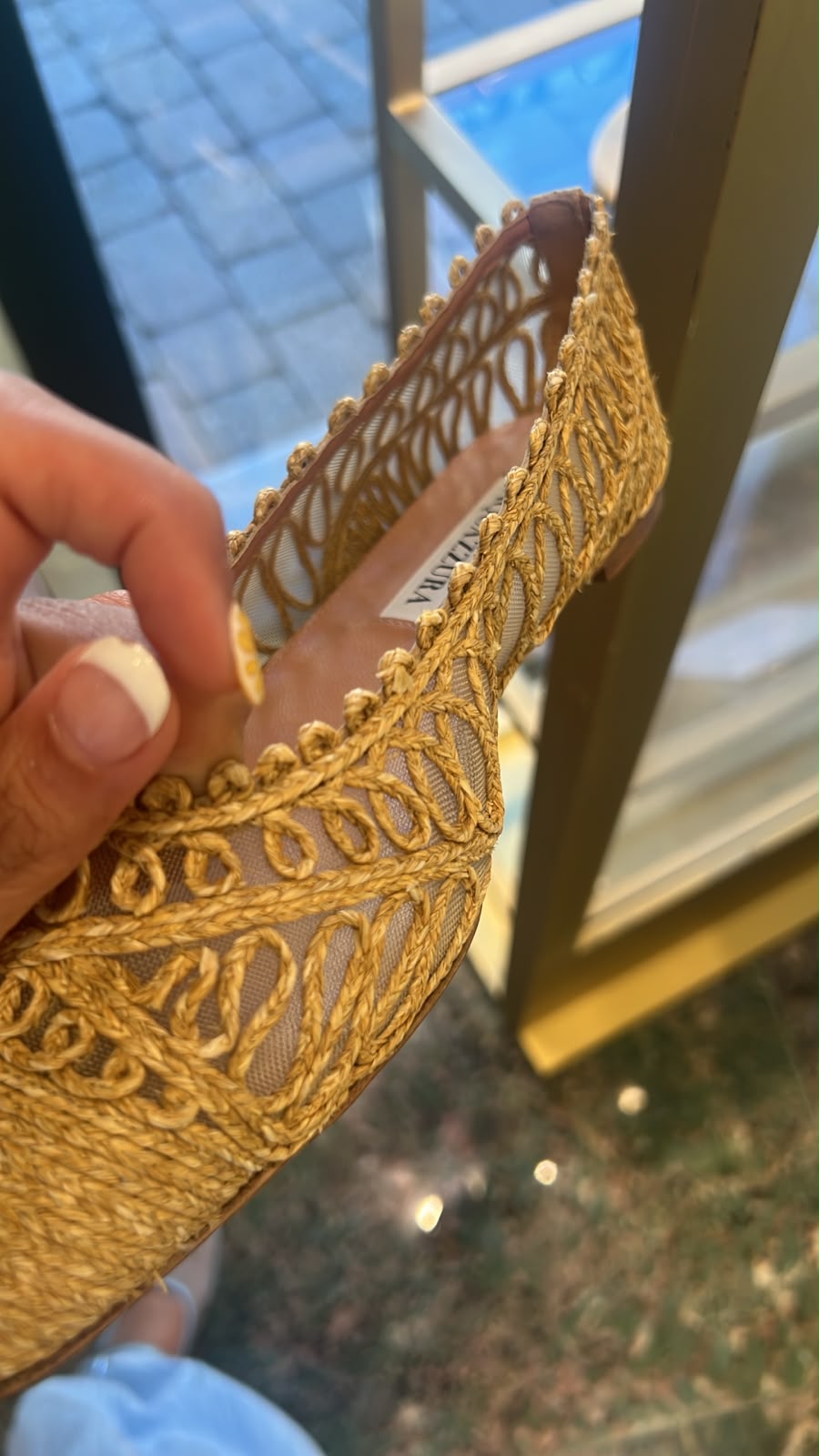 Raffia Mesh Ballet Flats