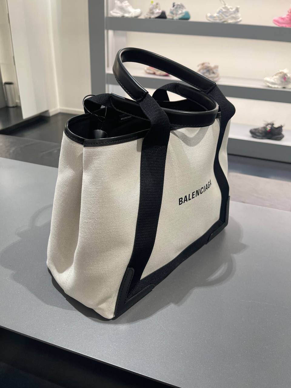 Navy Cabas Small Tote Bag