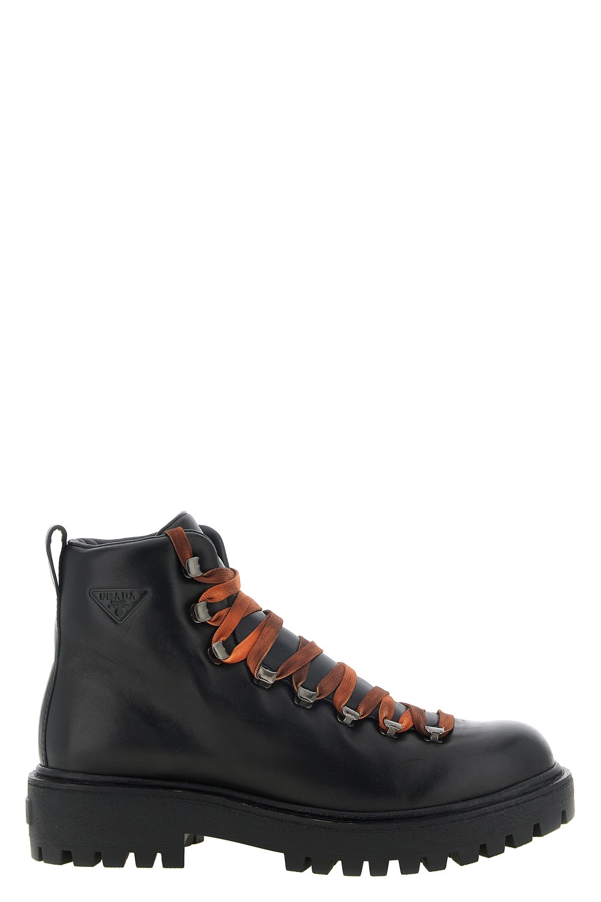 Lace-up ankle boots with hooks