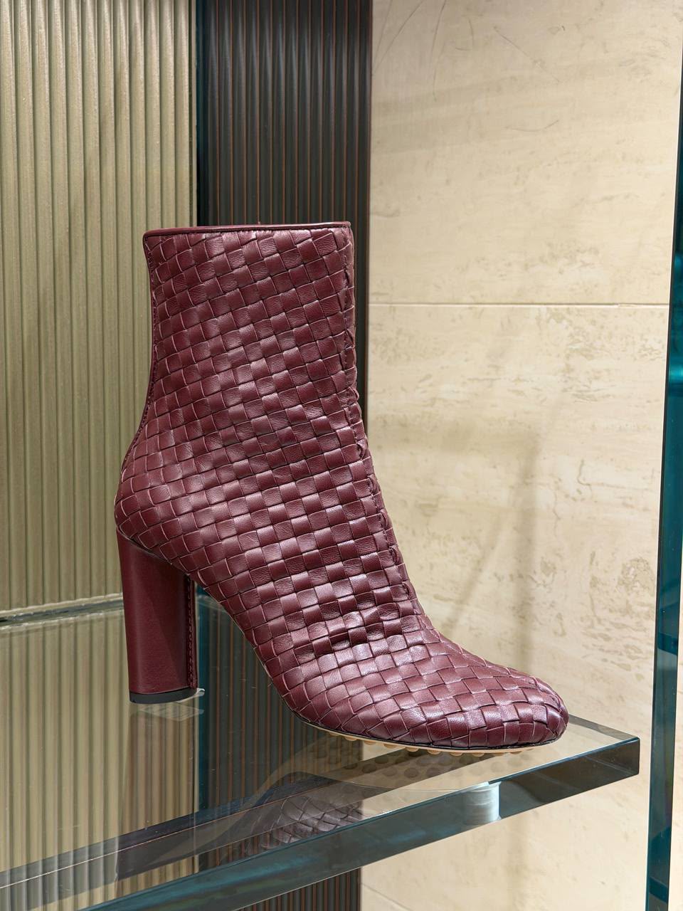 Intrecciato Leather Ankle Boots
