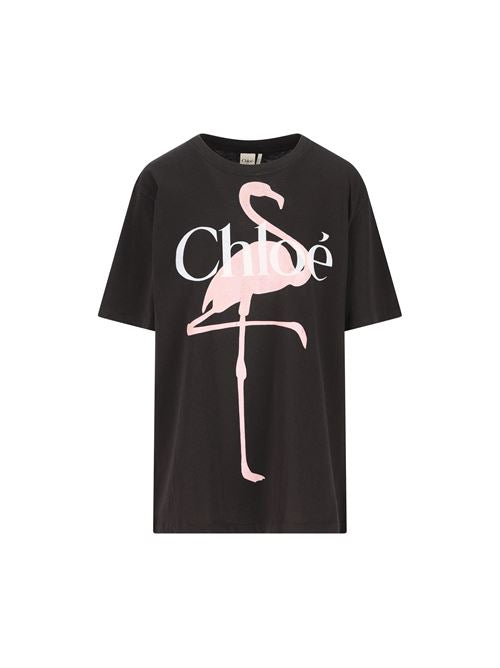 T-shirt ampia con logo in jersey di cotone