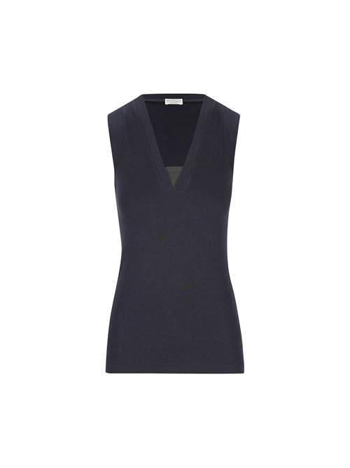 Top realizzato in cotone ed elastan