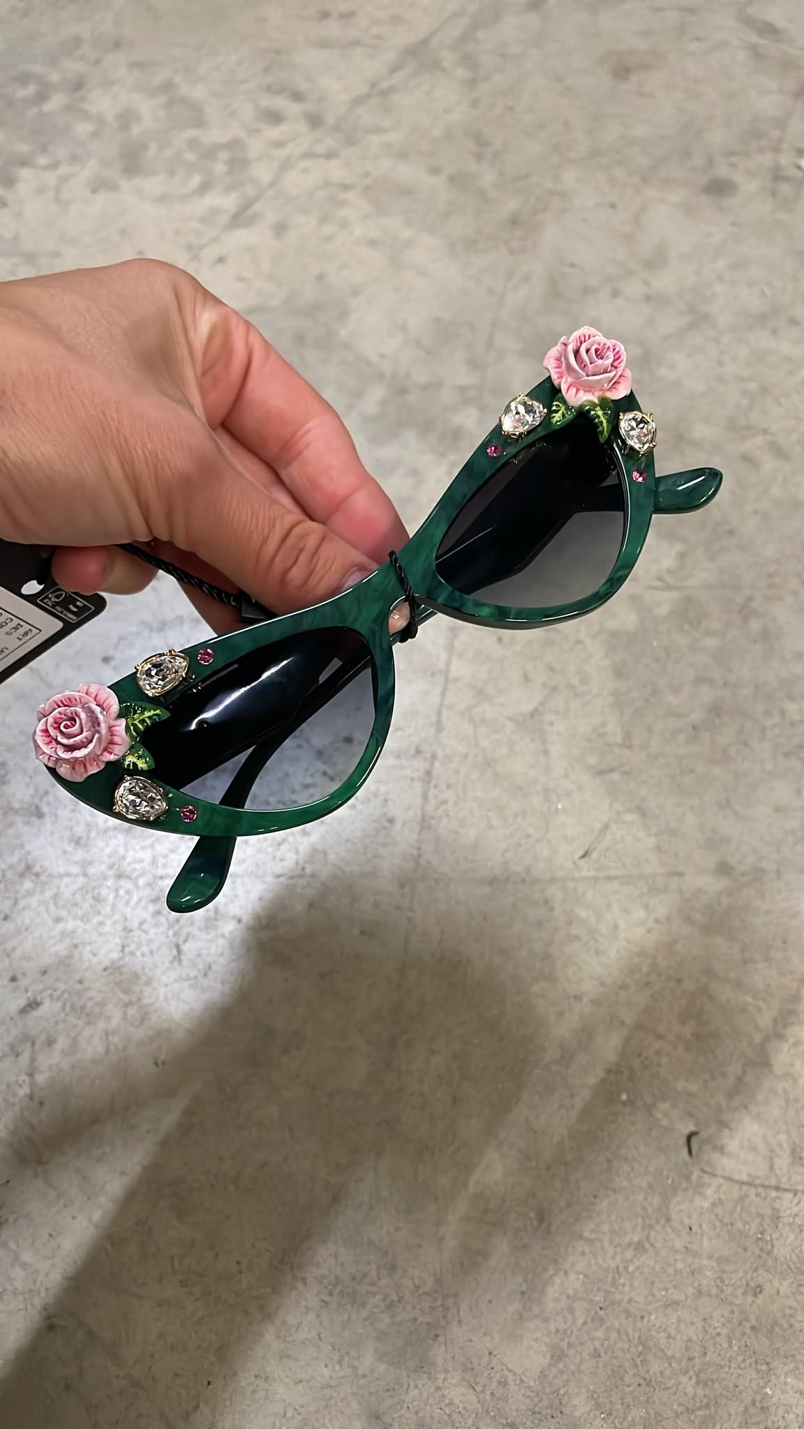 Rose-Embellished Cat-Eye Sunglasses