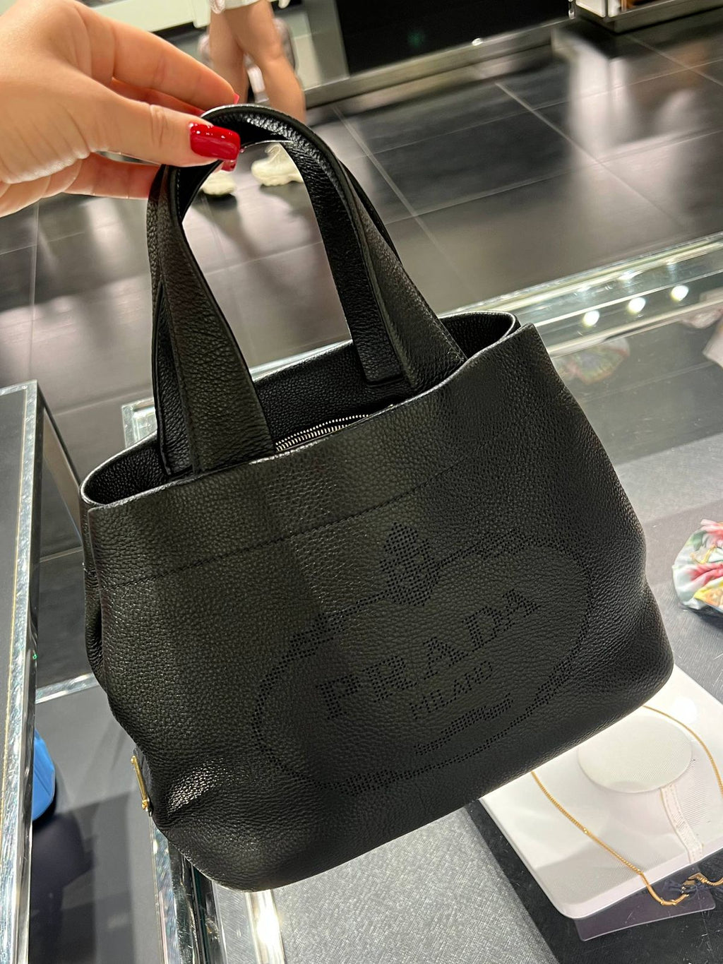 Prada Small Leather Tote Bag