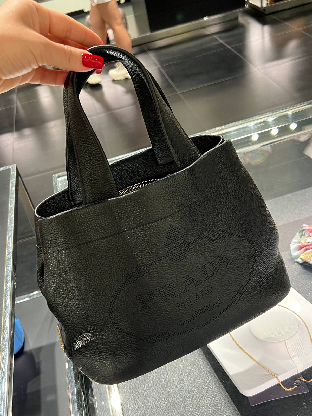 Prada Small Leather Tote Bag