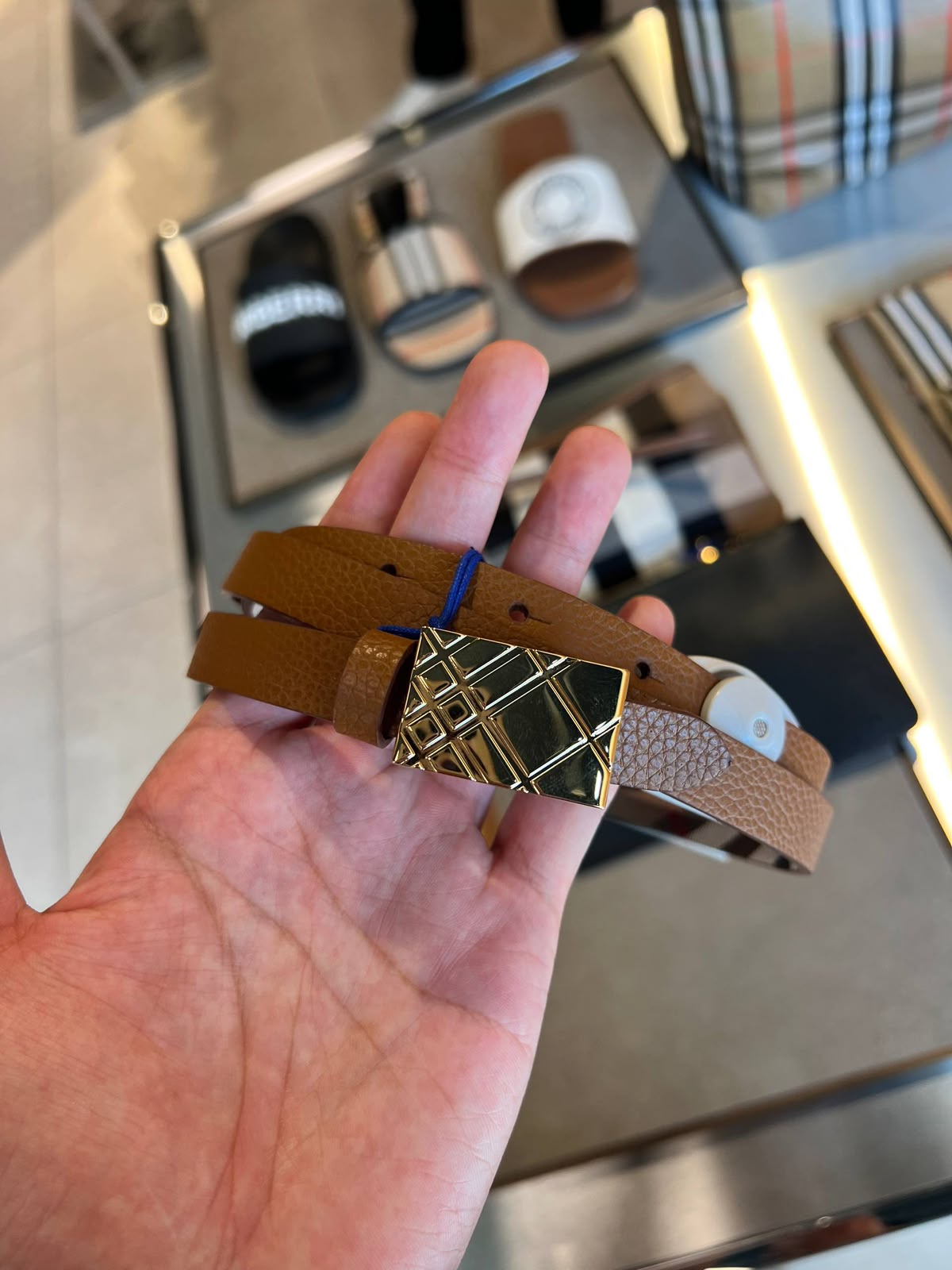Reversible Vintage Check and Leather Belt