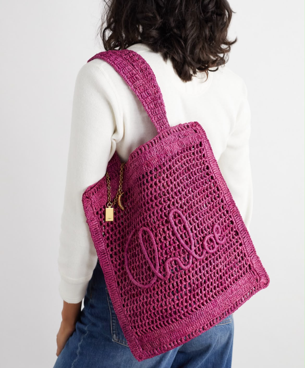 Woody Medium Crochet Tote Bag
