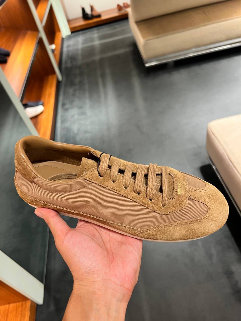 Suede and Re-Nylon Sneakers