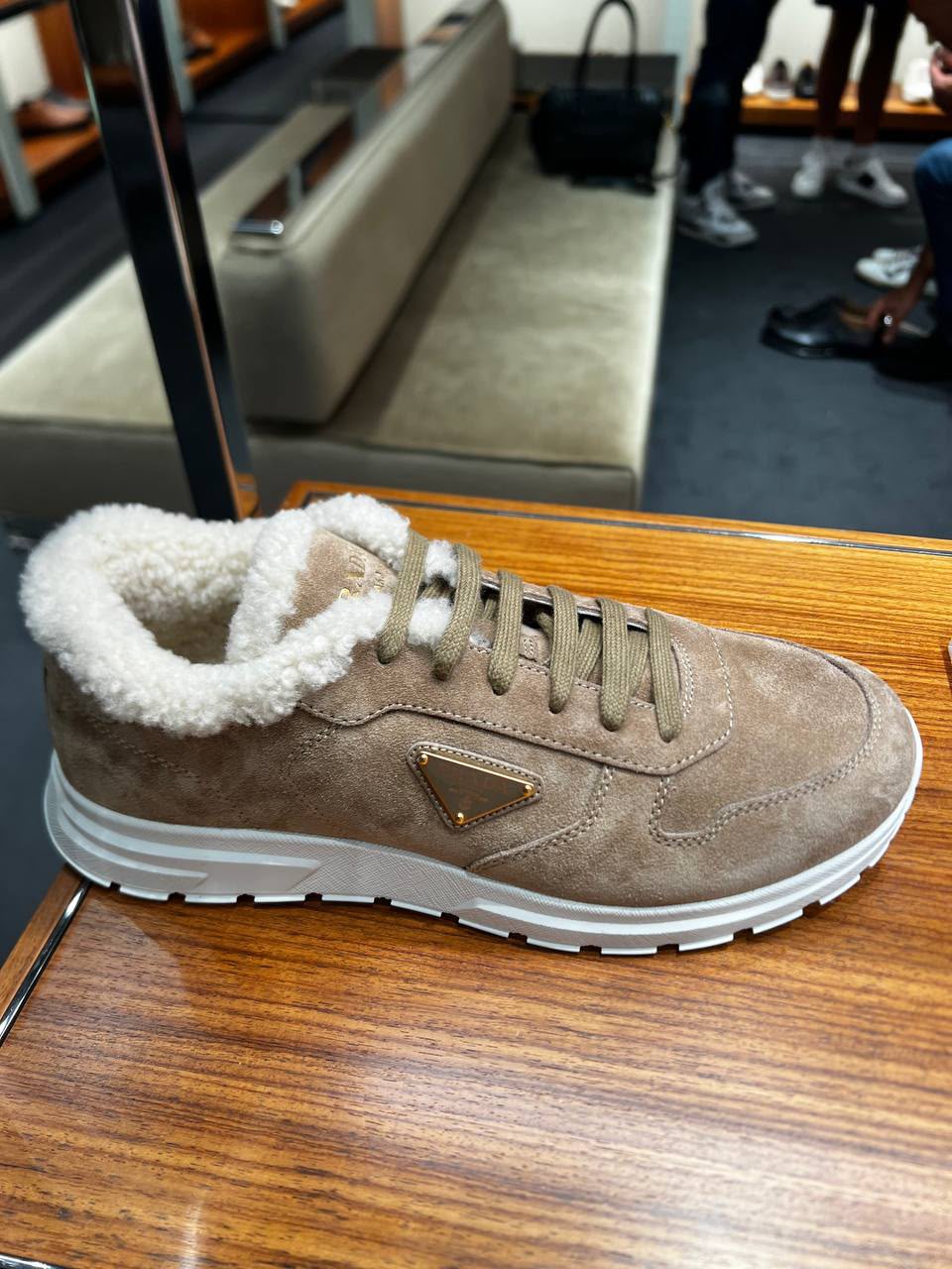 Suede Sneakers with Shearling Lining