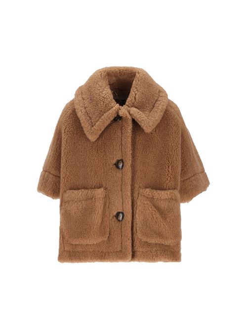Cappa Corta Teddy in Cammello e Seta