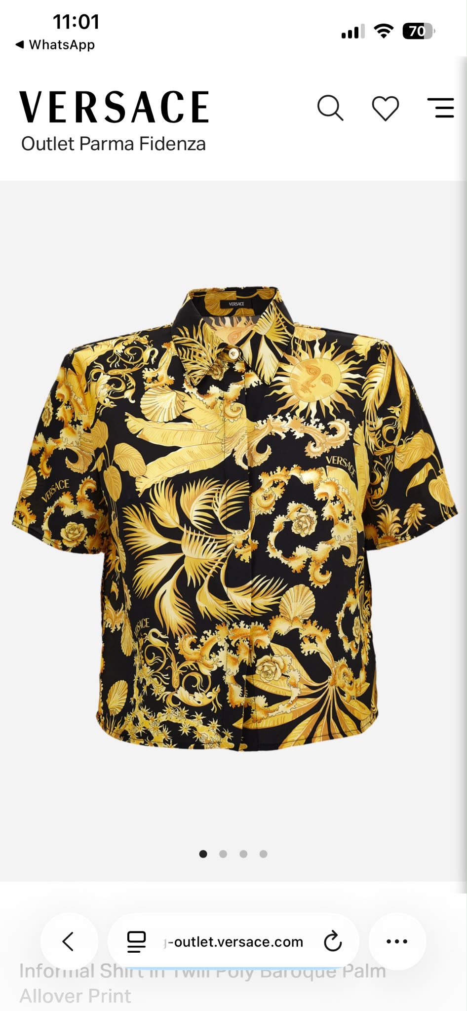 Informal Shirt in Twill Poly Baroque Palm Allover Print
