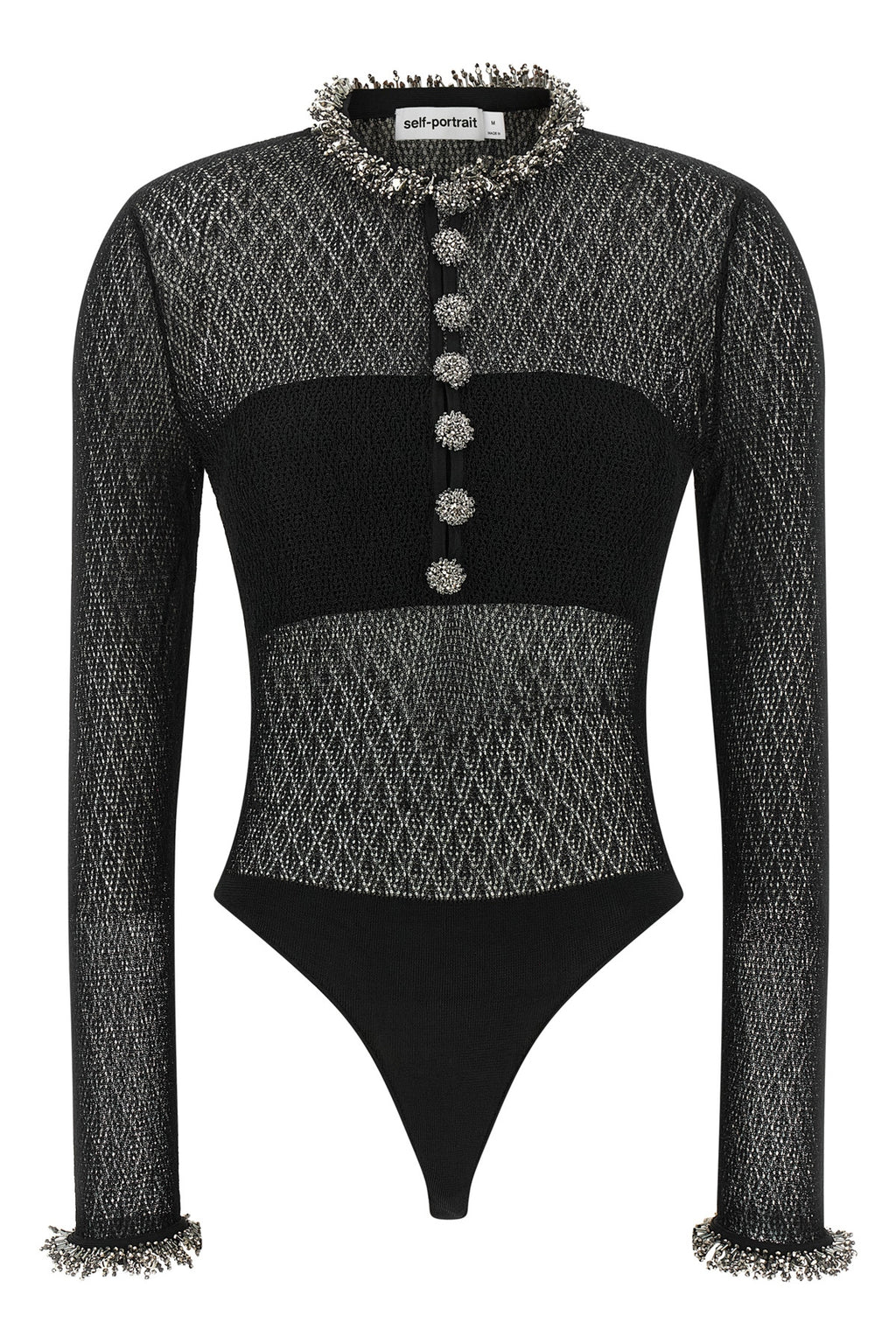 Openwork knitted bodysuit